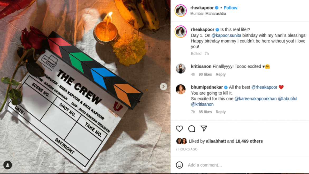 Shooting for Kareena Kapoor, Tabu and Kriti Sanon’s starrer film ‘The Crew’ begins